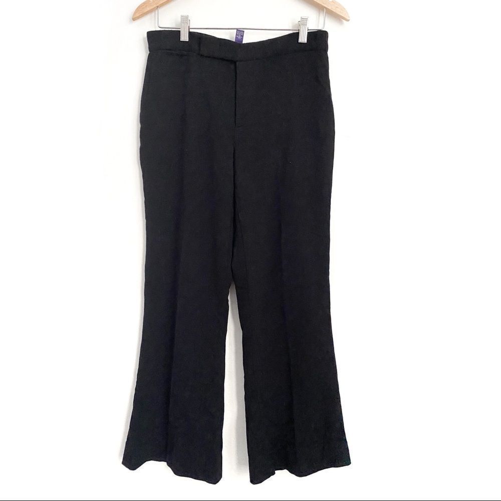 𝅺ralph Lauren Purple Label Virgin Wool Trouser Pants Black 6